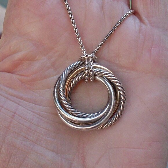 David Yurman Crossover Pendant w/Adjustable Chain - 14K/925 - Current Item